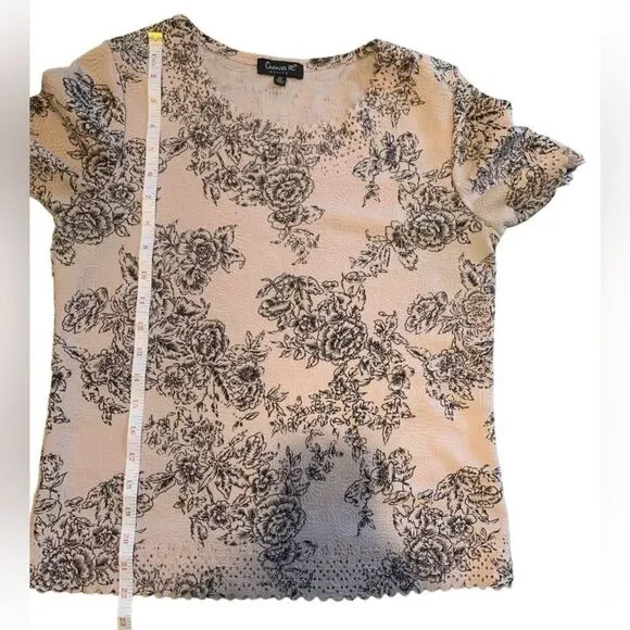 Chances R size petite small paisley and flowers top EUC - Picture 8 of 10